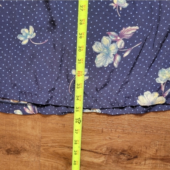 Vintage 80s/90s Jonathan Martin Blue Polka Dot Floral Maxi Dress Button Down - Picture 13 of 15